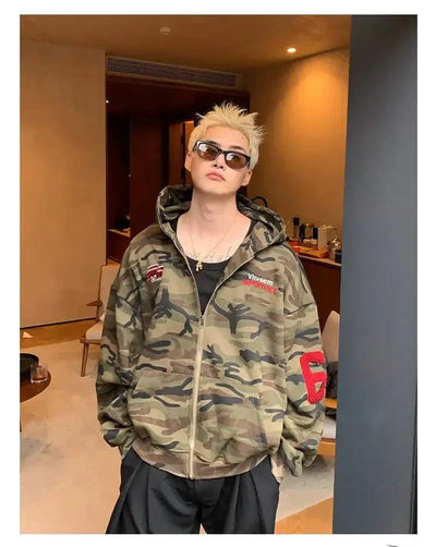 Cui Camouflage Zip-Up Hoodie-korean-fashion-Hoodie-Cui's Closet-OH Garments