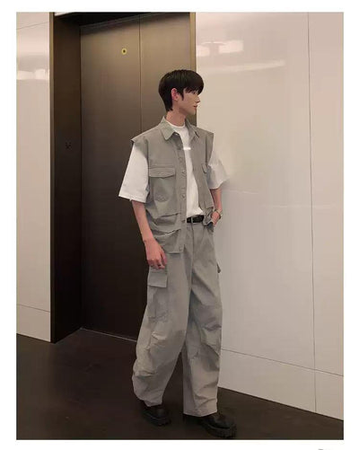 Cui Cargo Vest & Cargo Pants Set-korean-fashion-Clothing Set-Cui's Closet-OH Garments