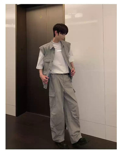 Cui Cargo Vest & Cargo Pants Set-korean-fashion-Clothing Set-Cui's Closet-OH Garments