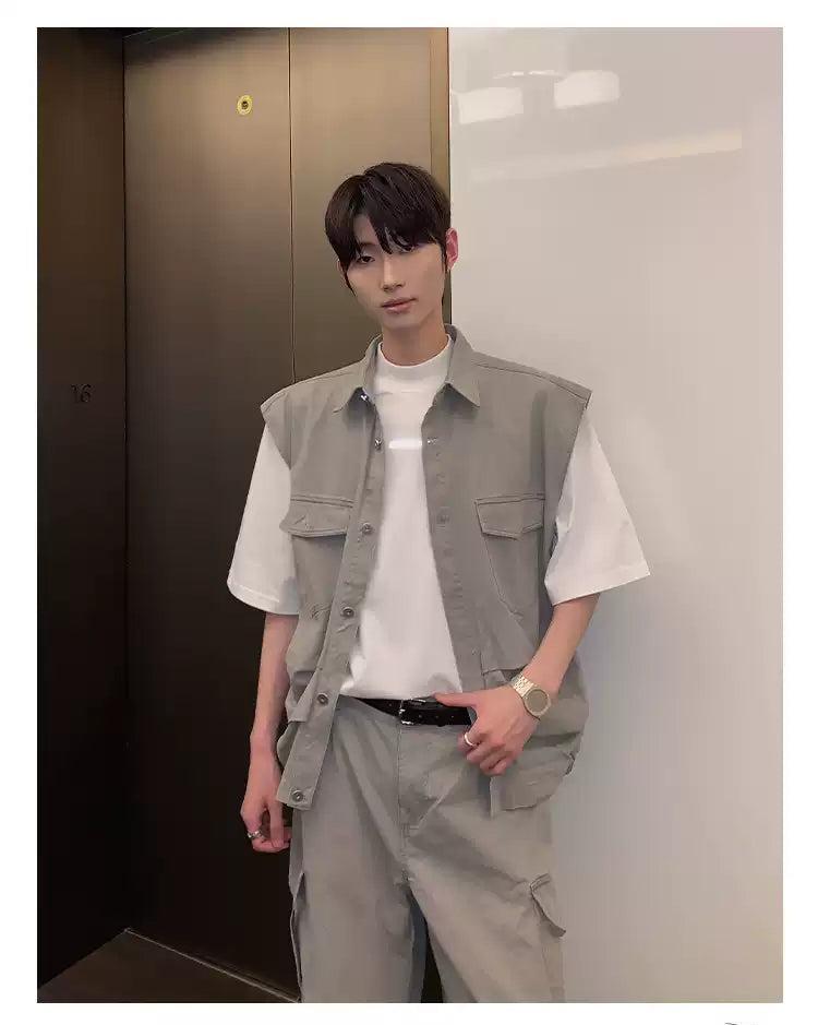Cui Cargo Vest & Cargo Pants Set-korean-fashion-Clothing Set-Cui's Closet-OH Garments