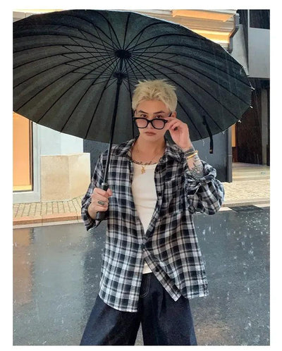Cui Casual Plaid L/S Shirt-korean-fashion-Shirt-Cui's Closet-OH Garments