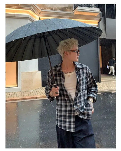 Cui Casual Plaid L/S Shirt-korean-fashion-Shirt-Cui's Closet-OH Garments