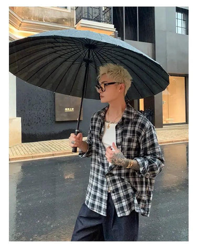 Cui Casual Plaid L/S Shirt-korean-fashion-Shirt-Cui's Closet-OH Garments