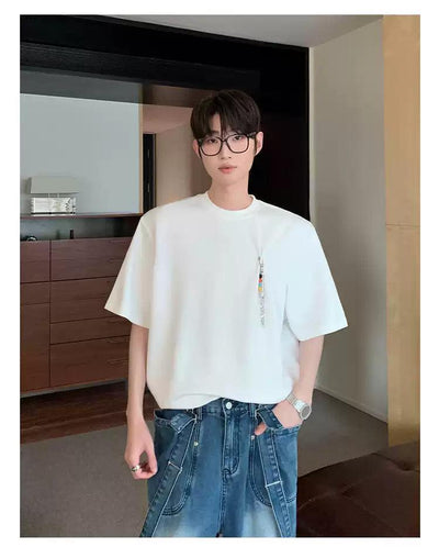 Cui Chain Accessory Detail T-Shirt-korean-fashion-T-Shirt-Cui's Closet-OH Garments
