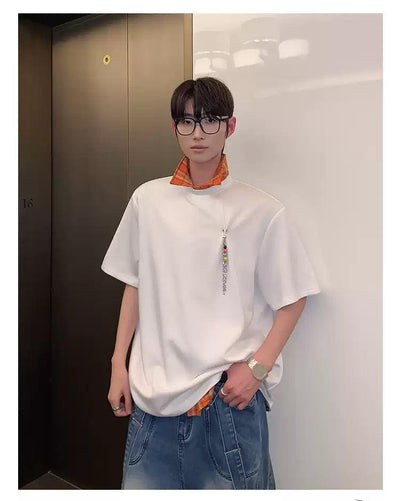 Cui Chain Accessory Detail T-Shirt-korean-fashion-T-Shirt-Cui's Closet-OH Garments