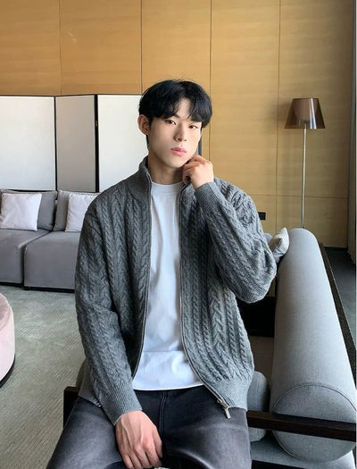 Cui Chain Link Knitted Jacket-korean-fashion-Jacket-Cui's Closet-OH Garments