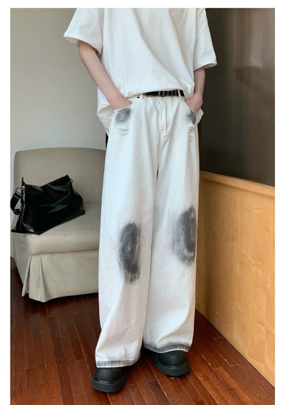 Cui Chargoal Smudge Spots Jeans-korean-fashion-Jeans-Cui's Closet-OH Garments