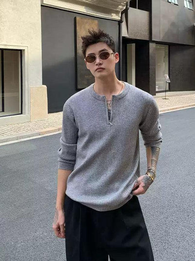 Cui Chic Waffle Knit Half-Zip-korean-fashion-Half-Zip-Cui's Closet-OH Garments