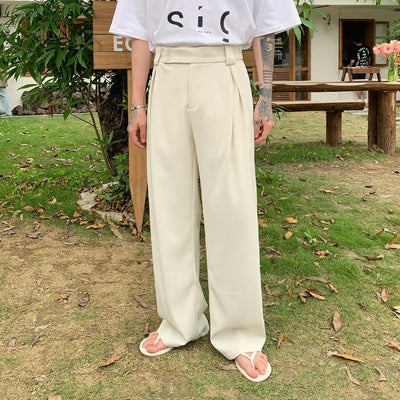 Cui Clasic Minimal Side Folds Detail Trousers-korean-fashion-Pants-Cui's Closet-OH Garments
