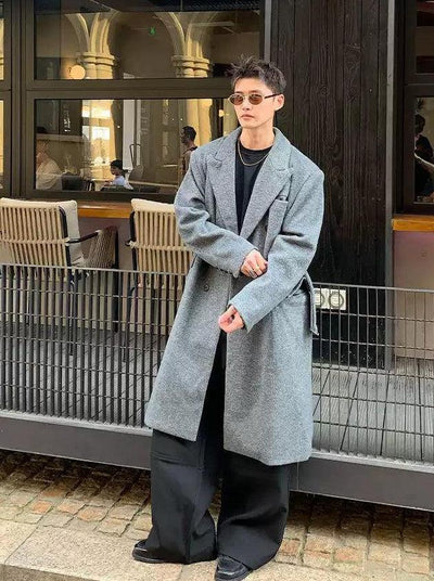 Cui Classic Belted Double-Breasted Overcoat-korean-fashion-Long Coat-Cui's Closet-OH Garments