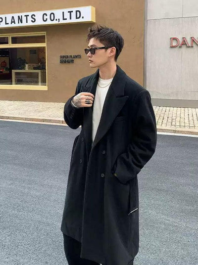 Cui Classic Belted Double-Breasted Overcoat-korean-fashion-Long Coat-Cui's Closet-OH Garments