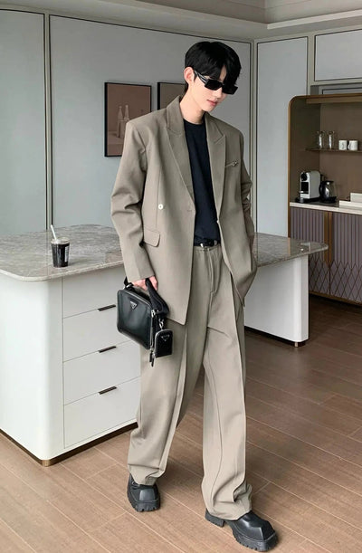Cui Classic Peak Lapel Blazer & Pants Set-korean-fashion-Clothing Set-Cui's Closet-OH Garments