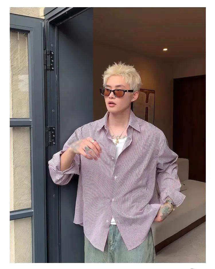 Cui Clean Fit Checkered Shirt-korean-fashion-Shirt-Cui's Closet-OH Garments
