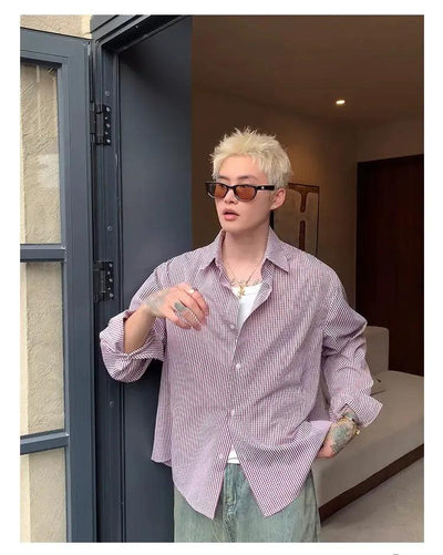 Cui Clean Fit Checkered Shirt-korean-fashion-Shirt-Cui's Closet-OH Garments