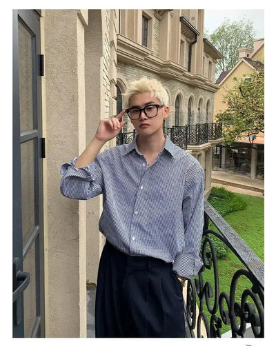 Cui Clean Fit Checkered Shirt-korean-fashion-Shirt-Cui's Closet-OH Garments