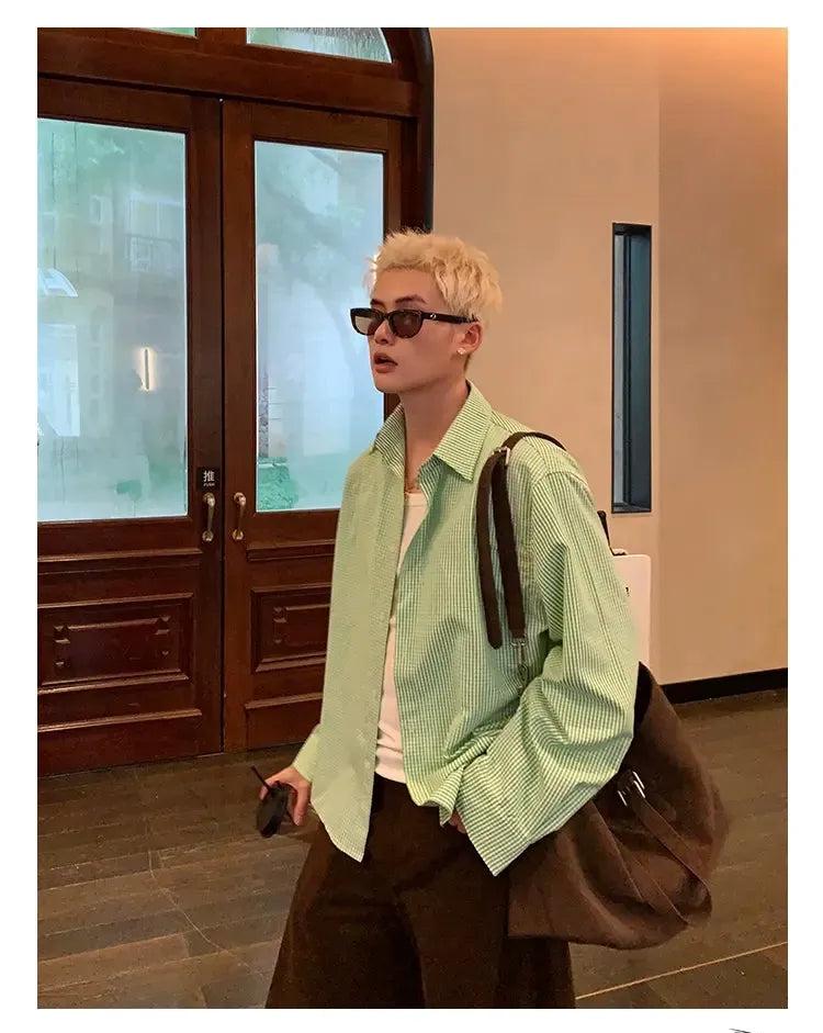 Cui Clean Fit Checkered Shirt-korean-fashion-Shirt-Cui's Closet-OH Garments