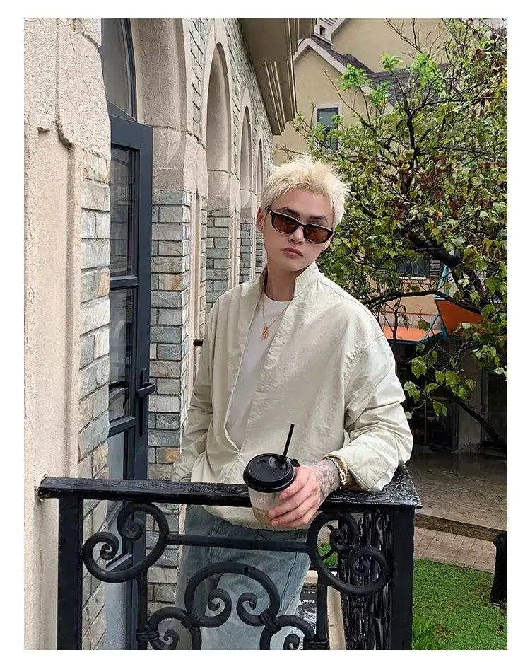 Cui Clean Fit Low V-Cut Layered Shirt-korean-fashion-Shirt-Cui's Closet-OH Garments