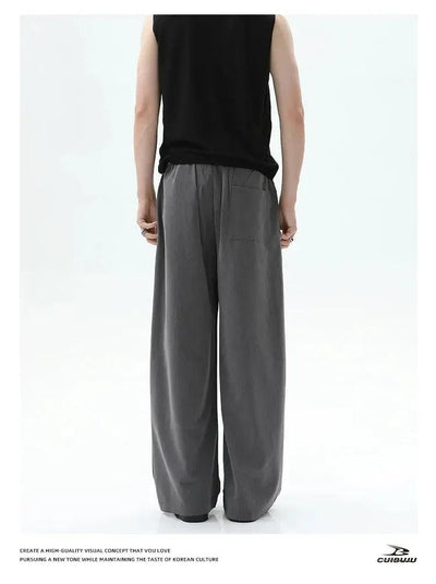 Cui Contrast Color Irregular Belt Trousers-korean-fashion-Trousers-Cui's Closet-OH Garments