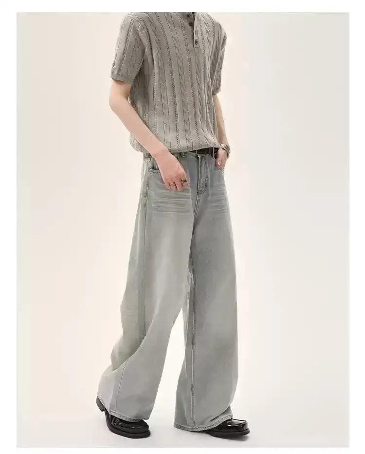 Cui Crease Washed Straight Jeans-korean-fashion-Jeans-Cui's Closet-OH Garments