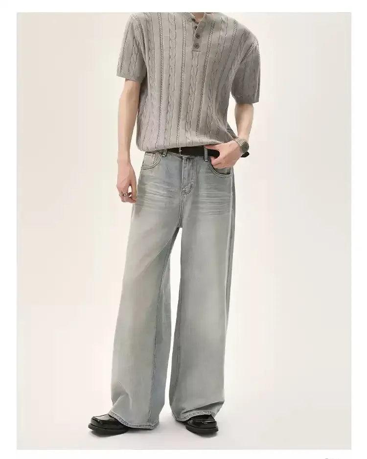 Cui Crease Washed Straight Jeans-korean-fashion-Jeans-Cui's Closet-OH Garments