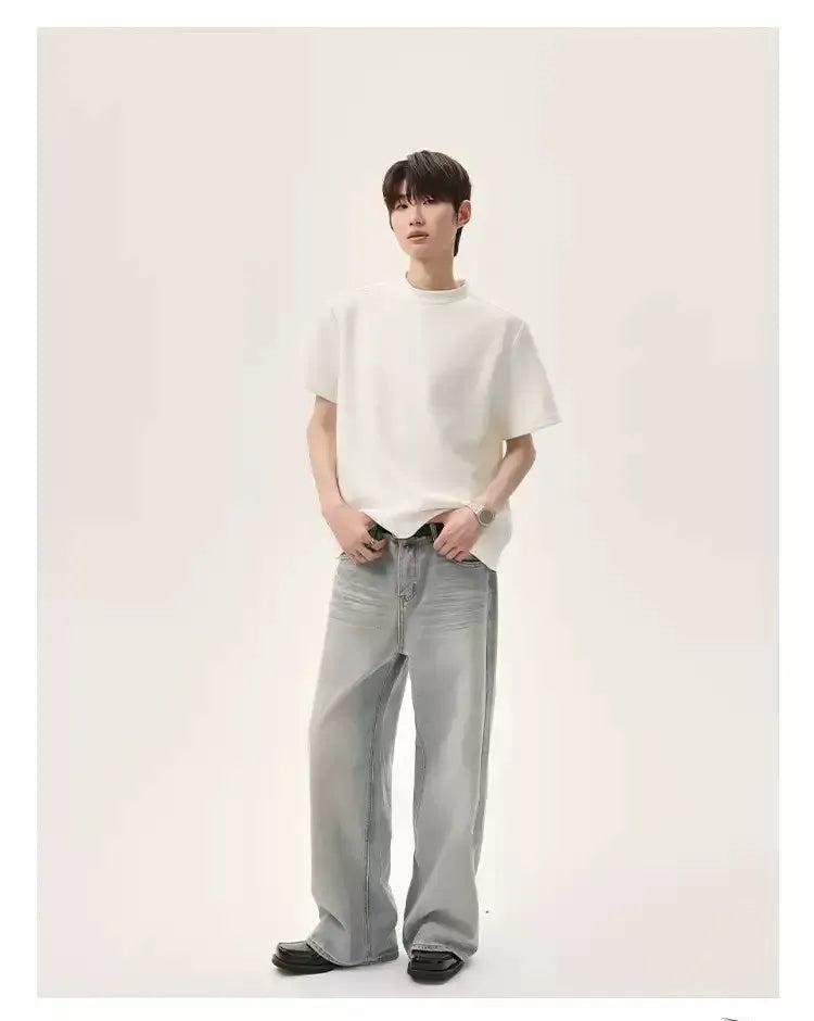 Cui Crease Washed Straight Jeans-korean-fashion-Jeans-Cui's Closet-OH Garments