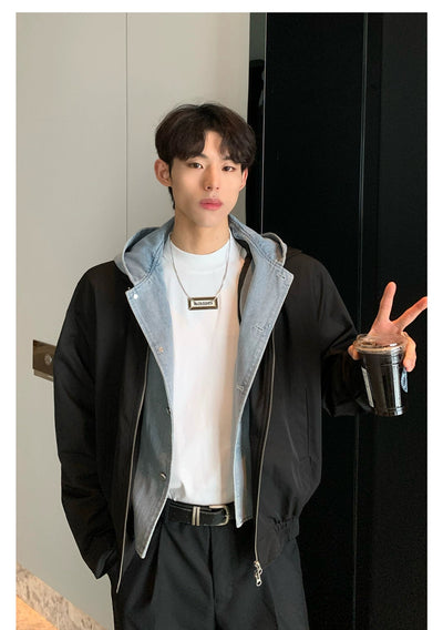 Cui Denim Hooded Layer Denim Jacket-korean-fashion-Jacket-Cui's Closet-OH Garments