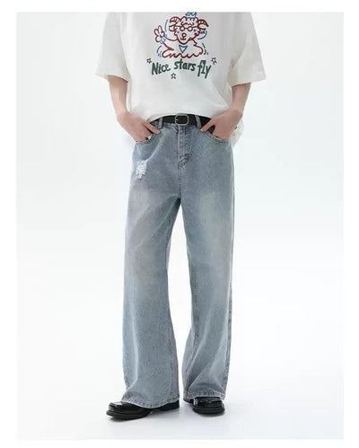 Cui Distressed Faded Straight Jeans-korean-fashion-Jeans-Cui's Closet-OH Garments