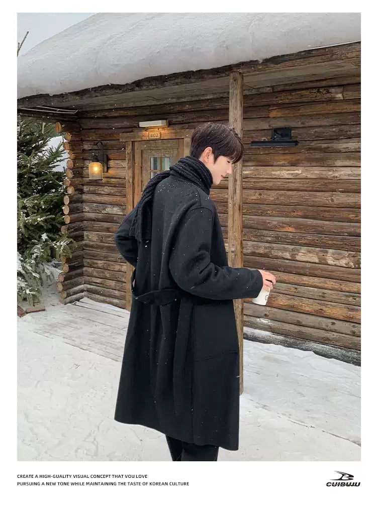 Cui Double-Breasted Lapel Long Coat-korean-fashion-Long Coat-Cui's Closet-OH Garments