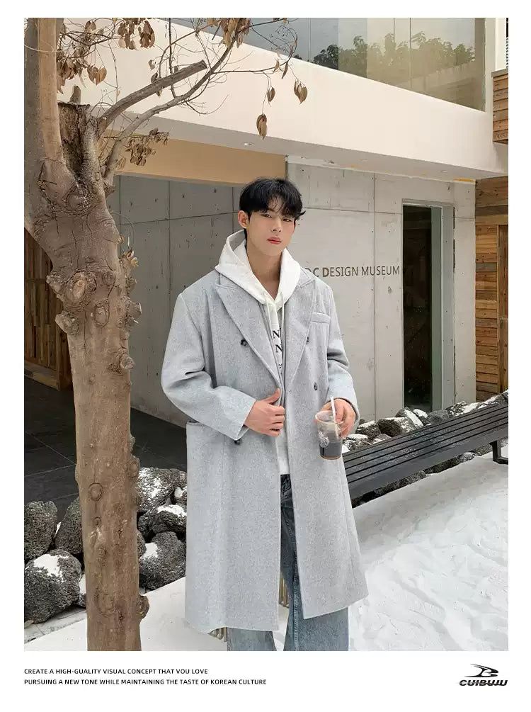 Wool half coat (brown) : MONOHA
