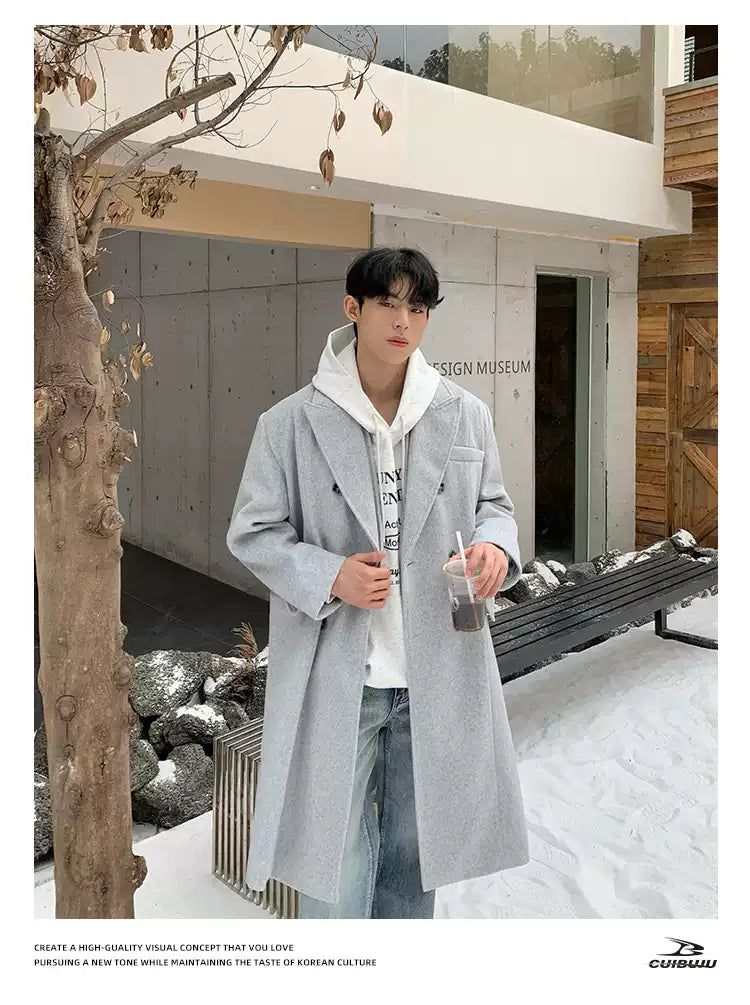 Cui Double-Breasted Layered Long Coat-korean-fashion-Long Coat-Cui's Closet-OH Garments