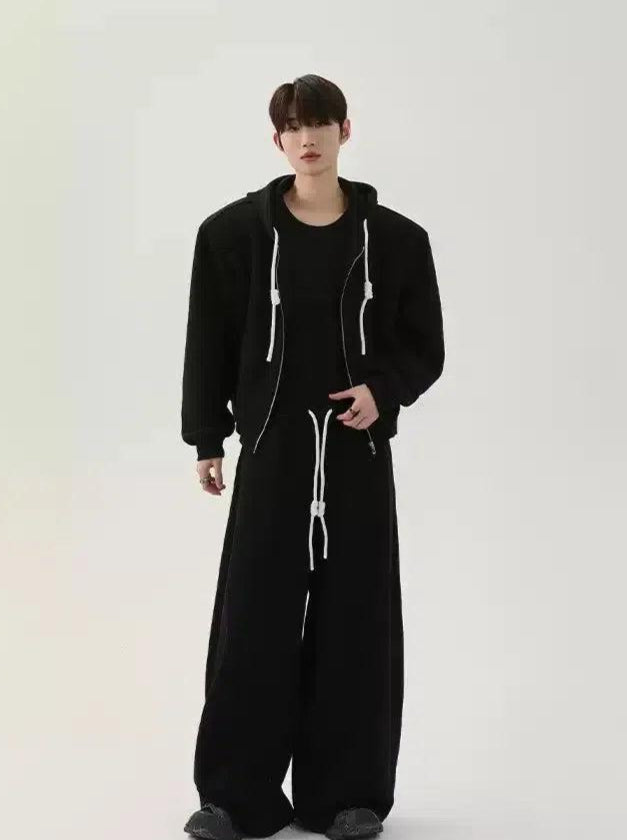 Cui Drawstring and Gartered Sweatpants-korean-fashion-Pants-Cui's Closet-OH Garments