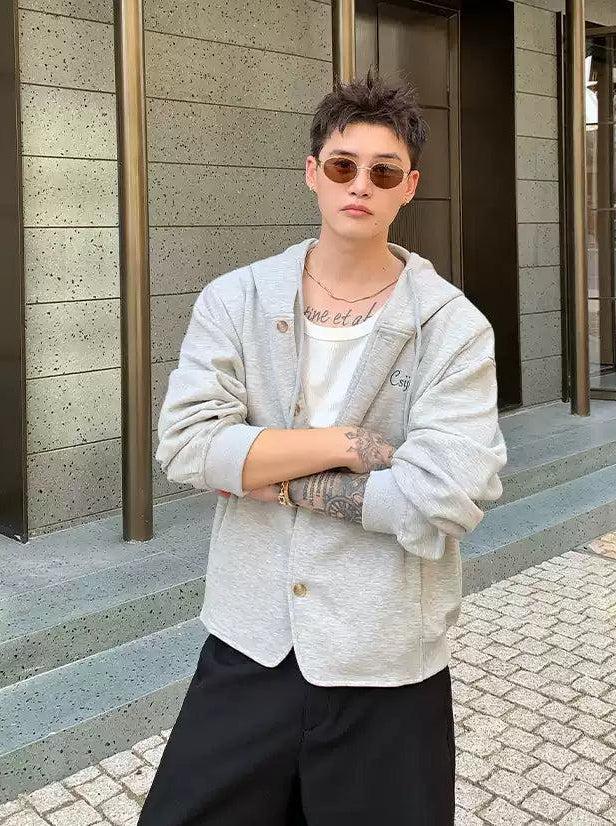 Cui Drawstring Buttoned Hoodie-korean-fashion-Hoodie-Cui's Closet-OH Garments