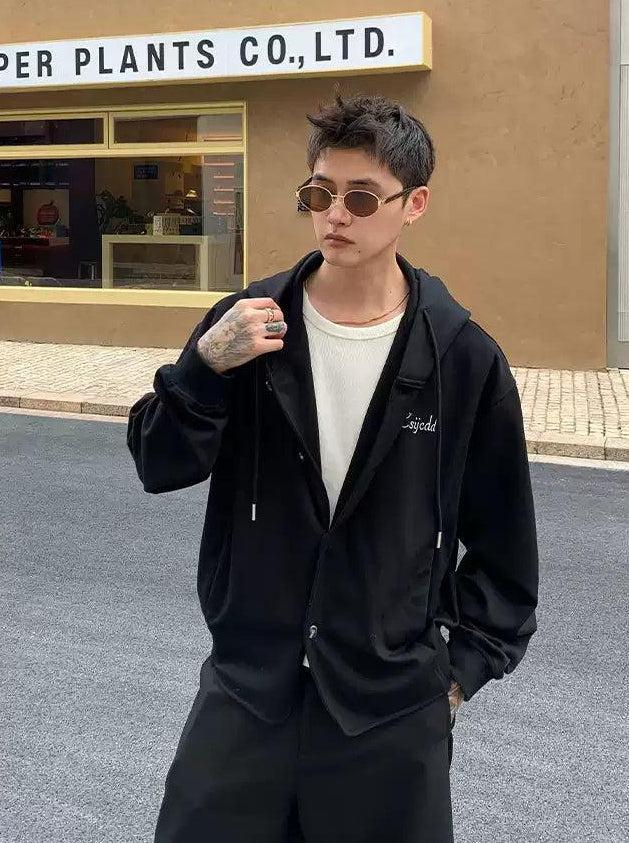 Cui Drawstring Buttoned Hoodie-korean-fashion-Hoodie-Cui's Closet-OH Garments