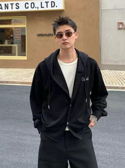Cui Drawstring Buttoned Hoodie-korean-fashion-Hoodie-Cui's Closet-OH Garments