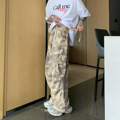 Cui Drawstring Camouflage Cargo Pants-korean-fashion-Pants-Cui's Closet-OH Garments