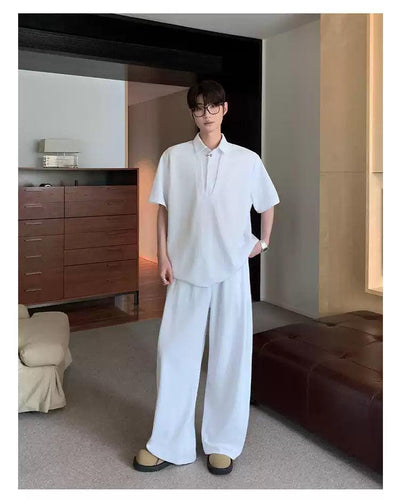 Cui Drawstring Contrast Gartered Sweatpants-korean-fashion-Pants-Cui's Closet-OH Garments