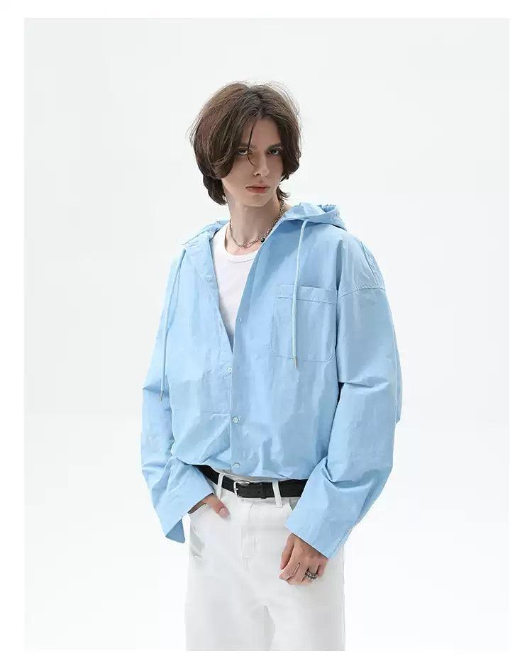 Cui Drawstring Hooded Shirt-korean-fashion-Shirt-Cui's Closet-OH Garments