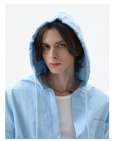 Cui Drawstring Hooded Shirt-korean-fashion-Shirt-Cui's Closet-OH Garments