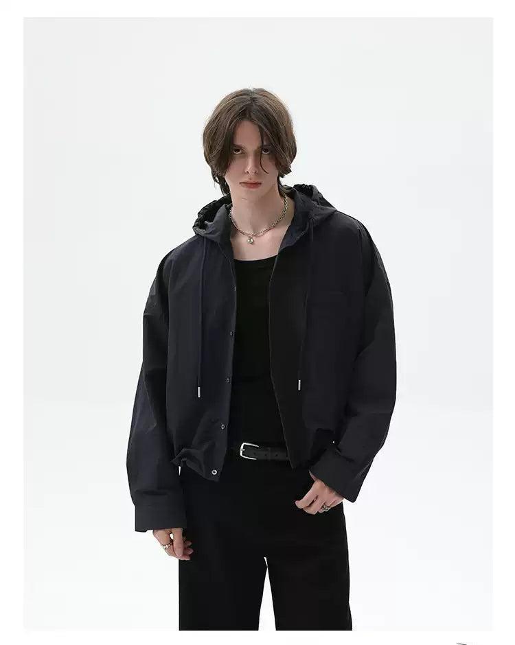 Cui Drawstring Hooded Shirt-korean-fashion-Shirt-Cui's Closet-OH Garments
