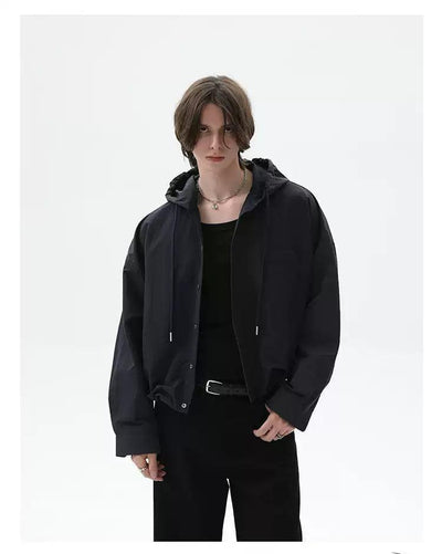 Cui Drawstring Hooded Shirt-korean-fashion-Shirt-Cui's Closet-OH Garments