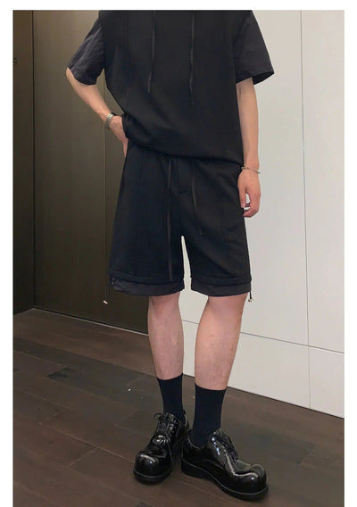 Cui Drawstring Waffle Knit Shorts-korean-fashion-Shorts-Cui's Closet-OH Garments