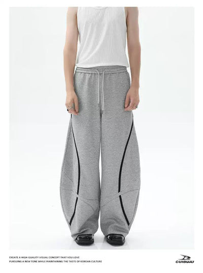 Cui Elastic Line Pleated Sweatpants-korean-fashion-Pants-Cui's Closet-OH Garments