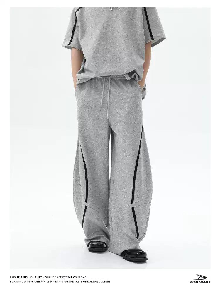Cui Elastic Line Pleated Sweatpants-korean-fashion-Pants-Cui's Closet-OH Garments