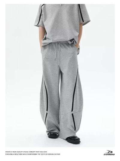 Cui Elastic Line Pleated Sweatpants-korean-fashion-Pants-Cui's Closet-OH Garments