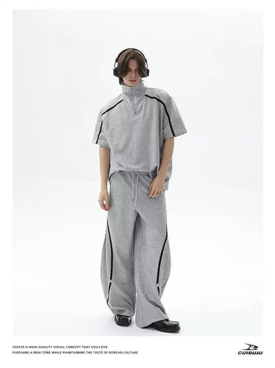 Cui Elastic Line Pleated Sweatpants-korean-fashion-Pants-Cui's Closet-OH Garments