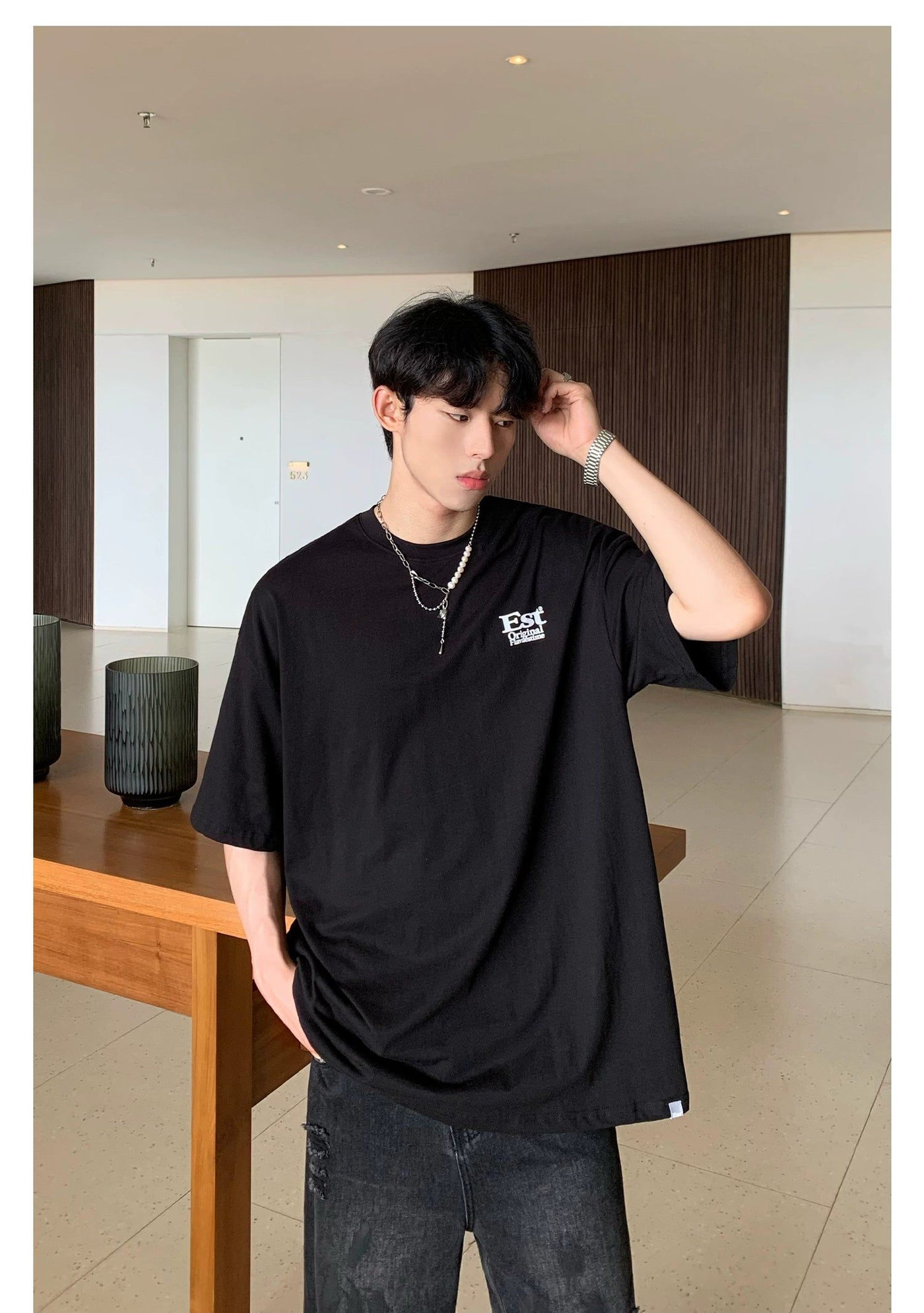Cui EST Text Print T-Shirt-korean-fashion-T-Shirt-Cui's Closet-OH Garments