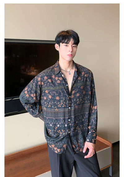 Cui Ethnic Style Floral Shirt-korean-fashion-Shirt-Cui's Closet-OH Garments