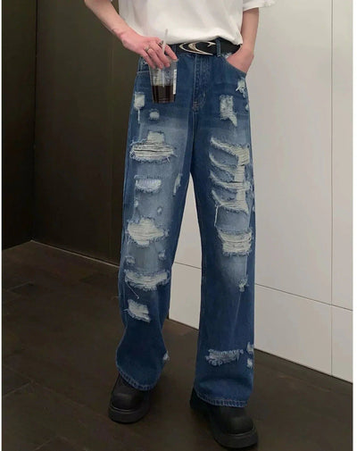 Cui Excess Distress Faded Jeans-korean-fashion-Jeans-Cui's Closet-OH Garments