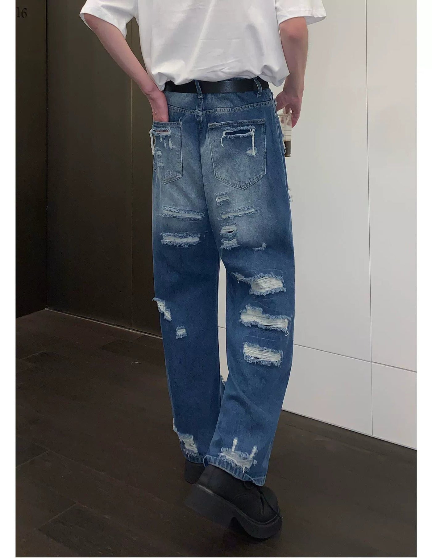 Cui Excess Distress Faded Jeans-korean-fashion-Jeans-Cui's Closet-OH Garments