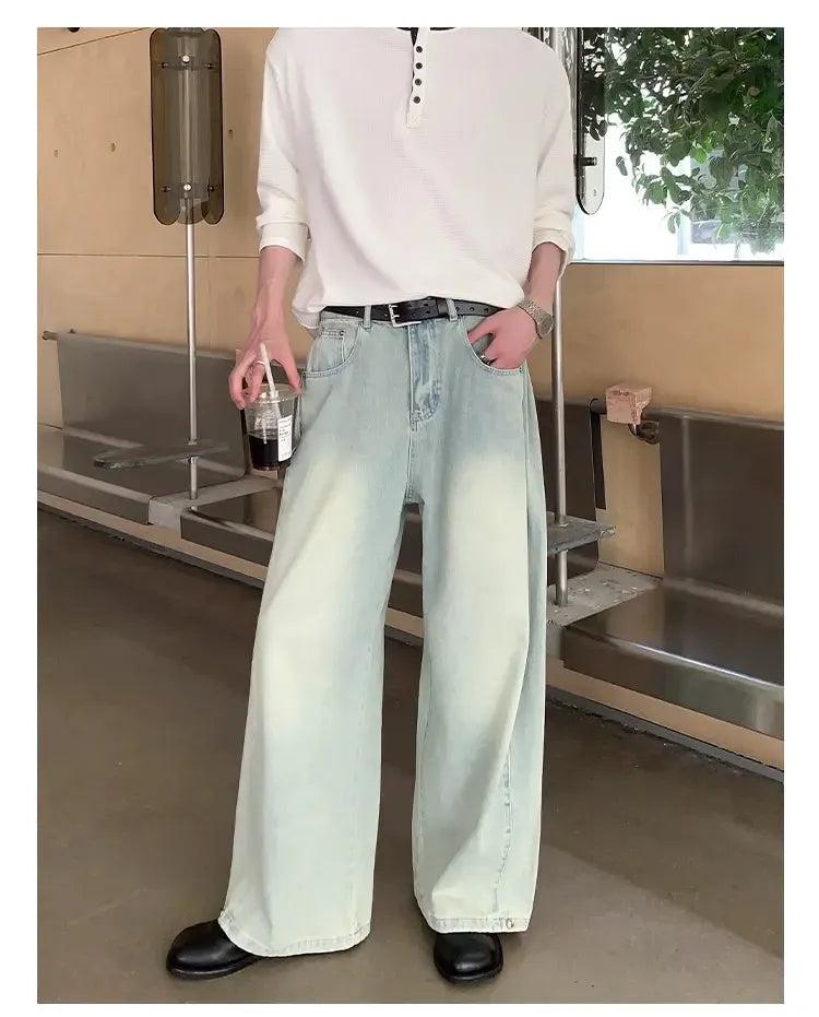 Cui Fade Highlight Straight Leg Jeans-korean-fashion-Jeans-Cui's Closet-OH Garments
